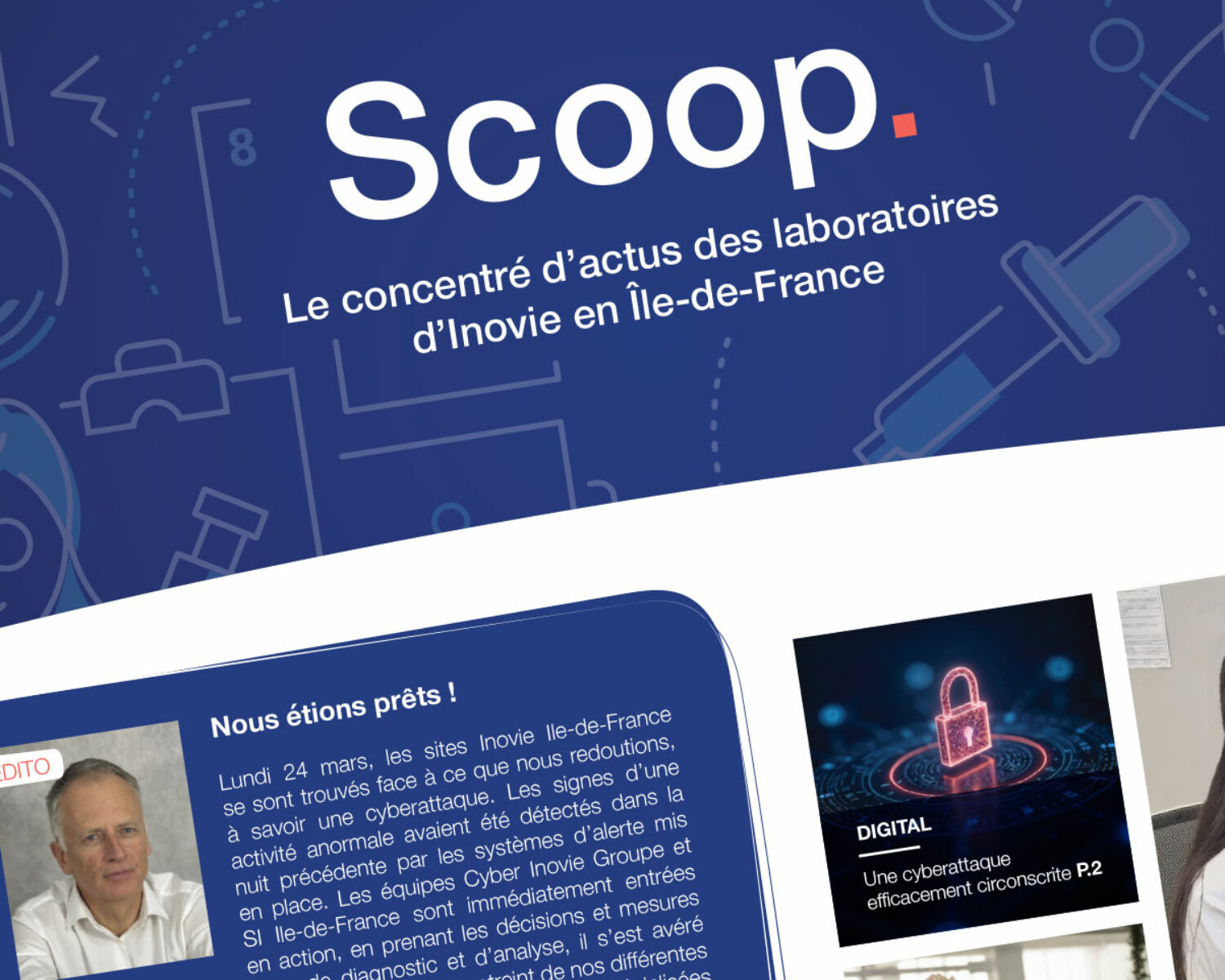 couverture d'un magazine interne SCOOP pour le laboratoire INOVICE